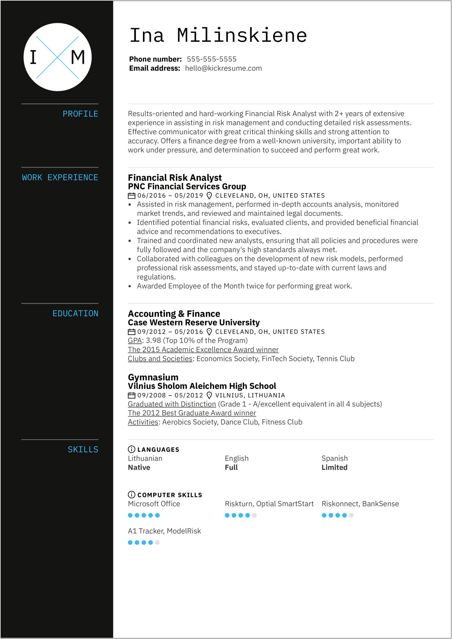 Resume Examples For Risk Analyst