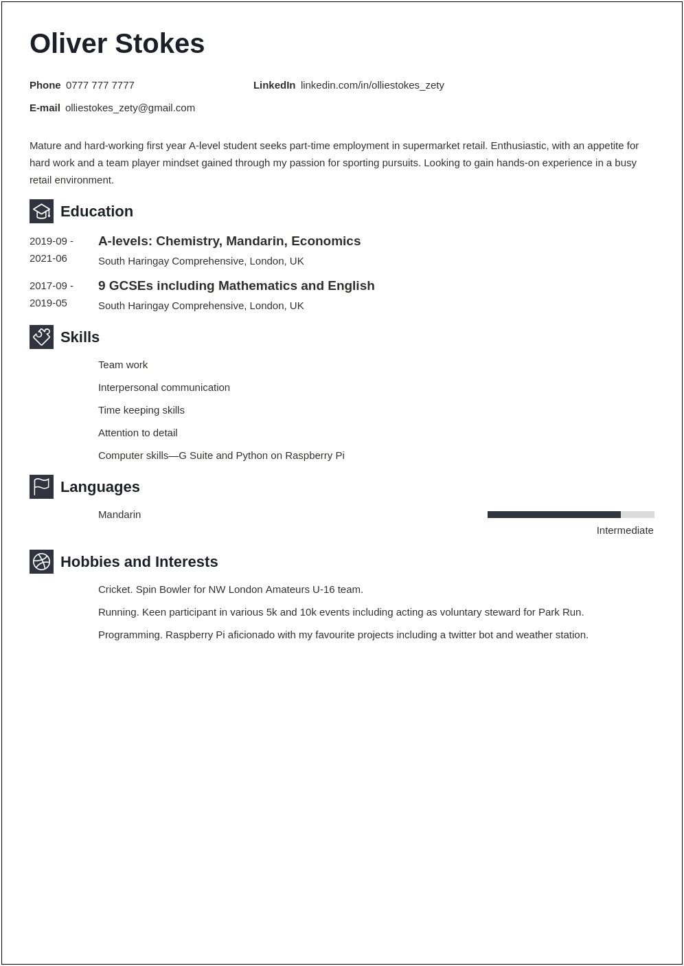 Resume Examples For Sixteen Year Olds