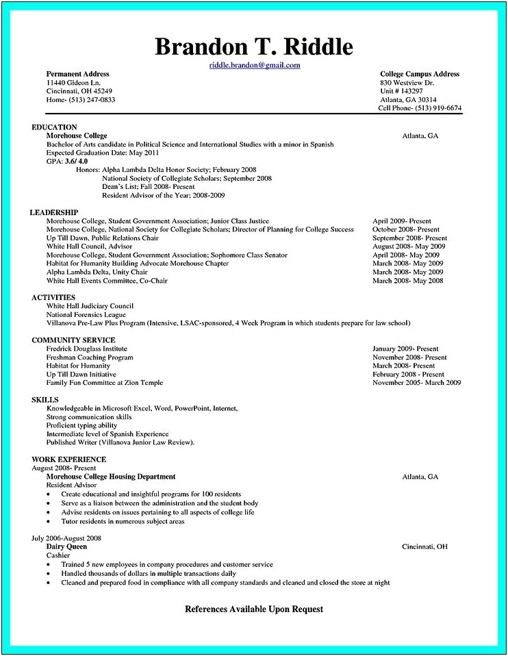 Resume Examples For Someone That Didnt Finish School