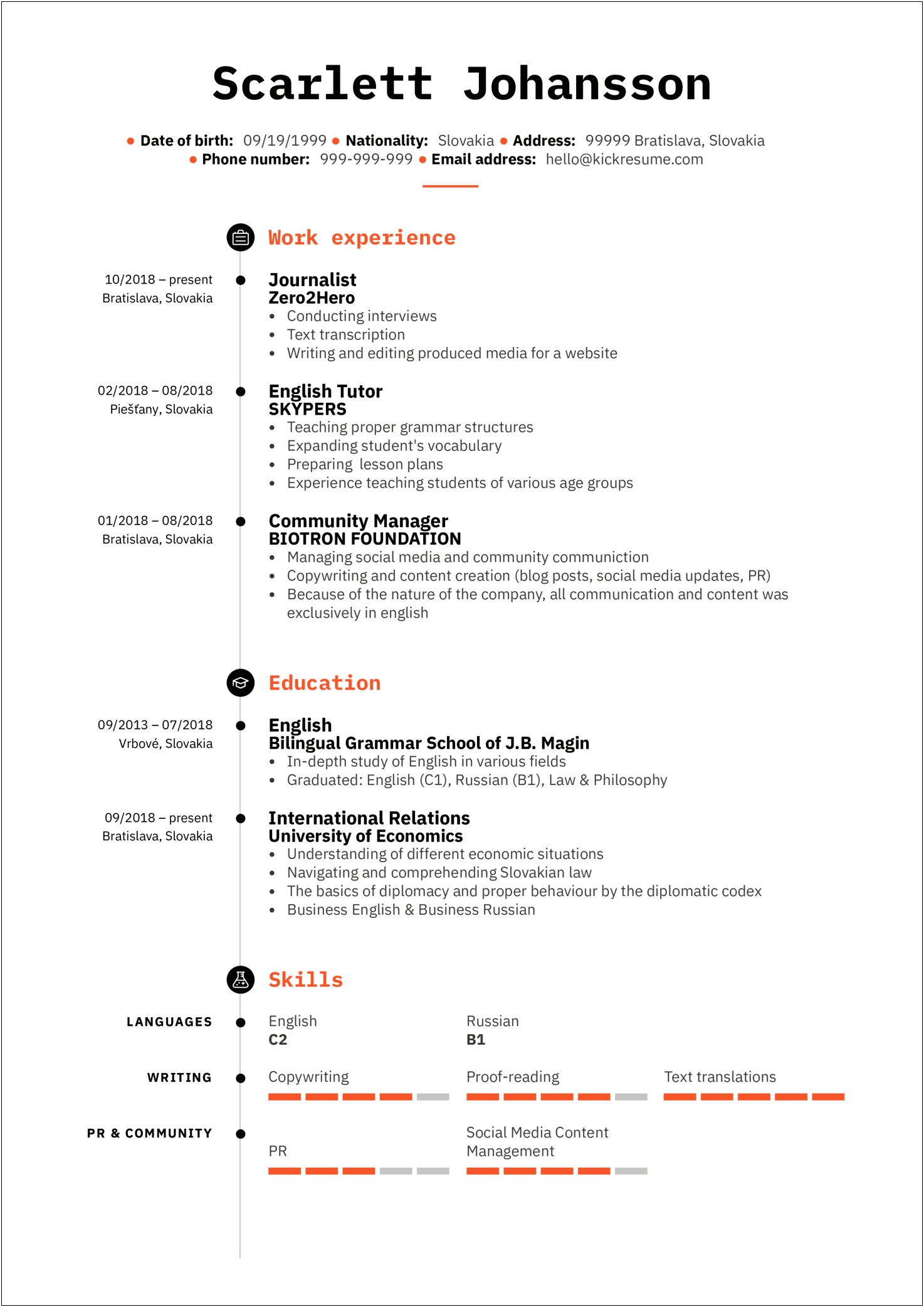 Resume Examples For Tutoring Jobs