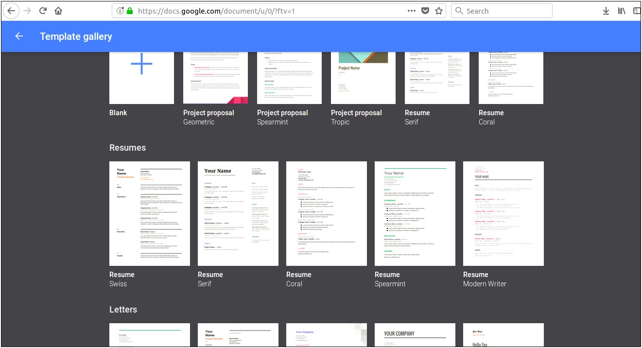 Resume Examples Goggle Docs Form