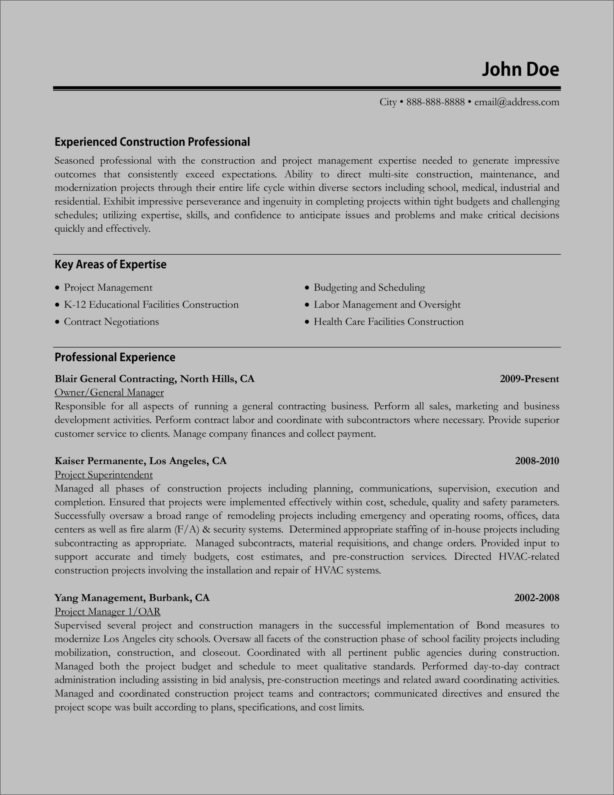 Resume Examples Health Services Administration