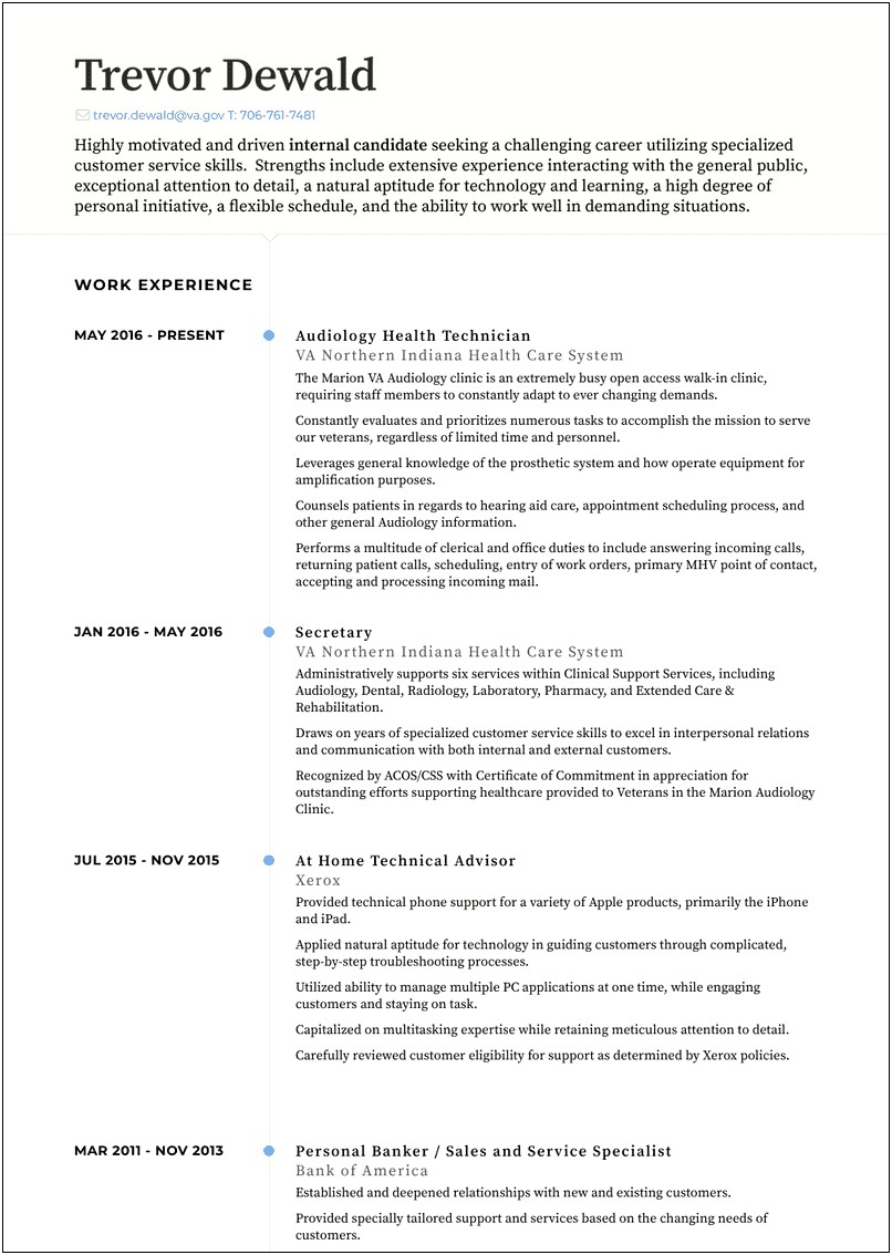 Resume Examples Of Personal Banker