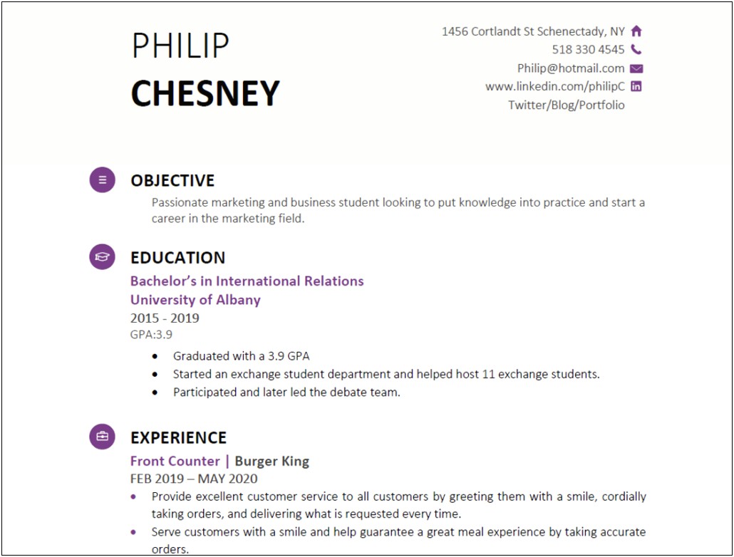 Resume Examples Out Of High School