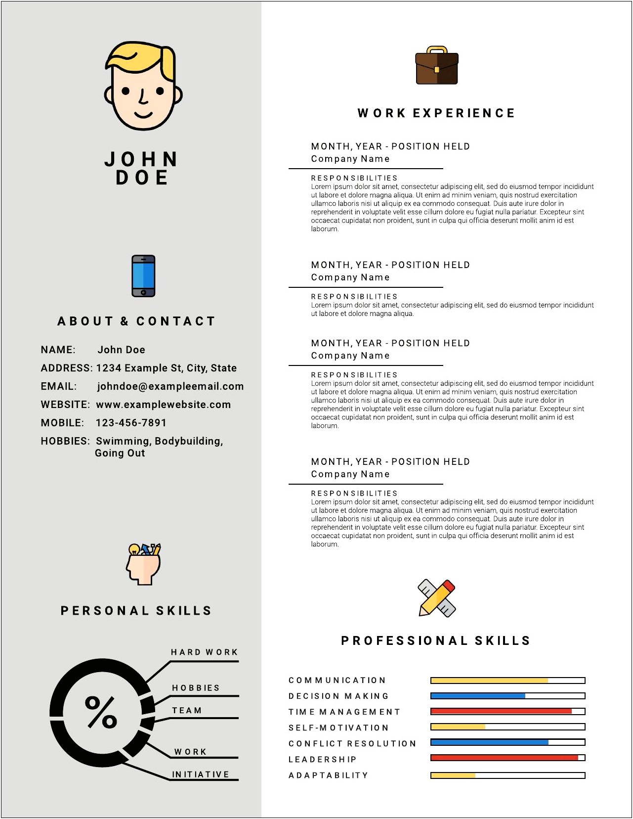 Resume Examples Phone Email Symbol