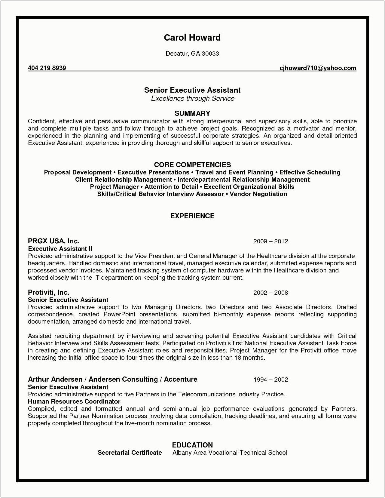 Resume Examples Reflecting Supervisor Experience