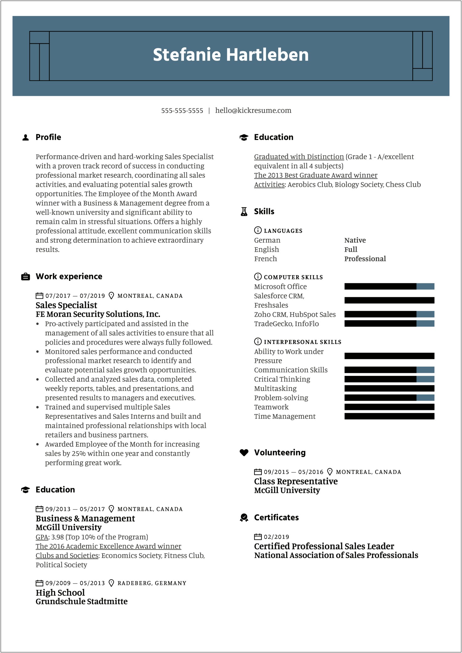 Resume Examples Sales Management 2019