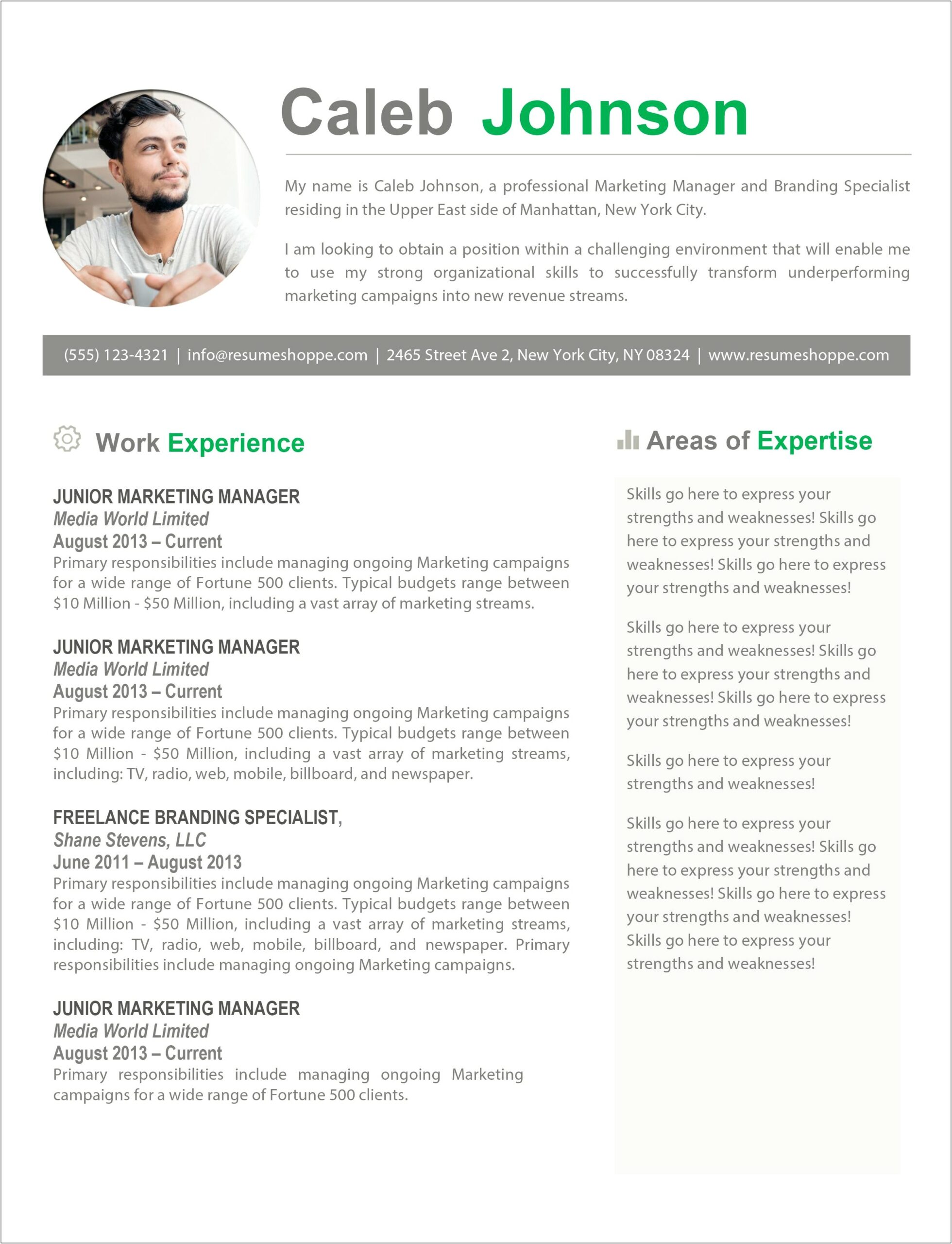 Resume Examples Strengths And Weaknesses