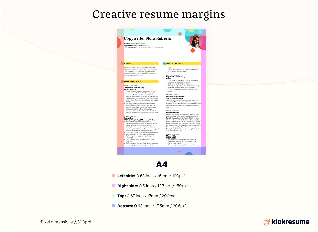Resume Examples With Margins And Spacing Measurements