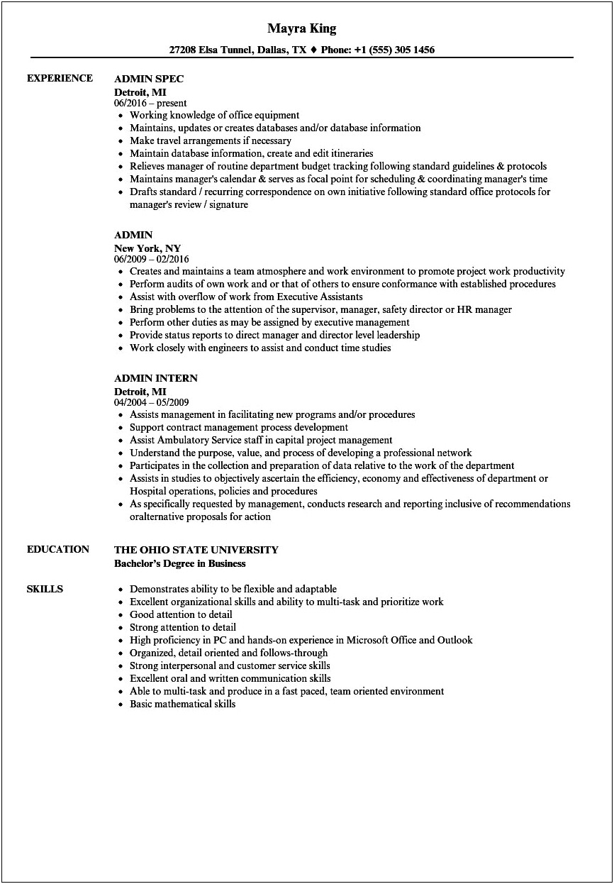Resume Examples With Microsoft Office
