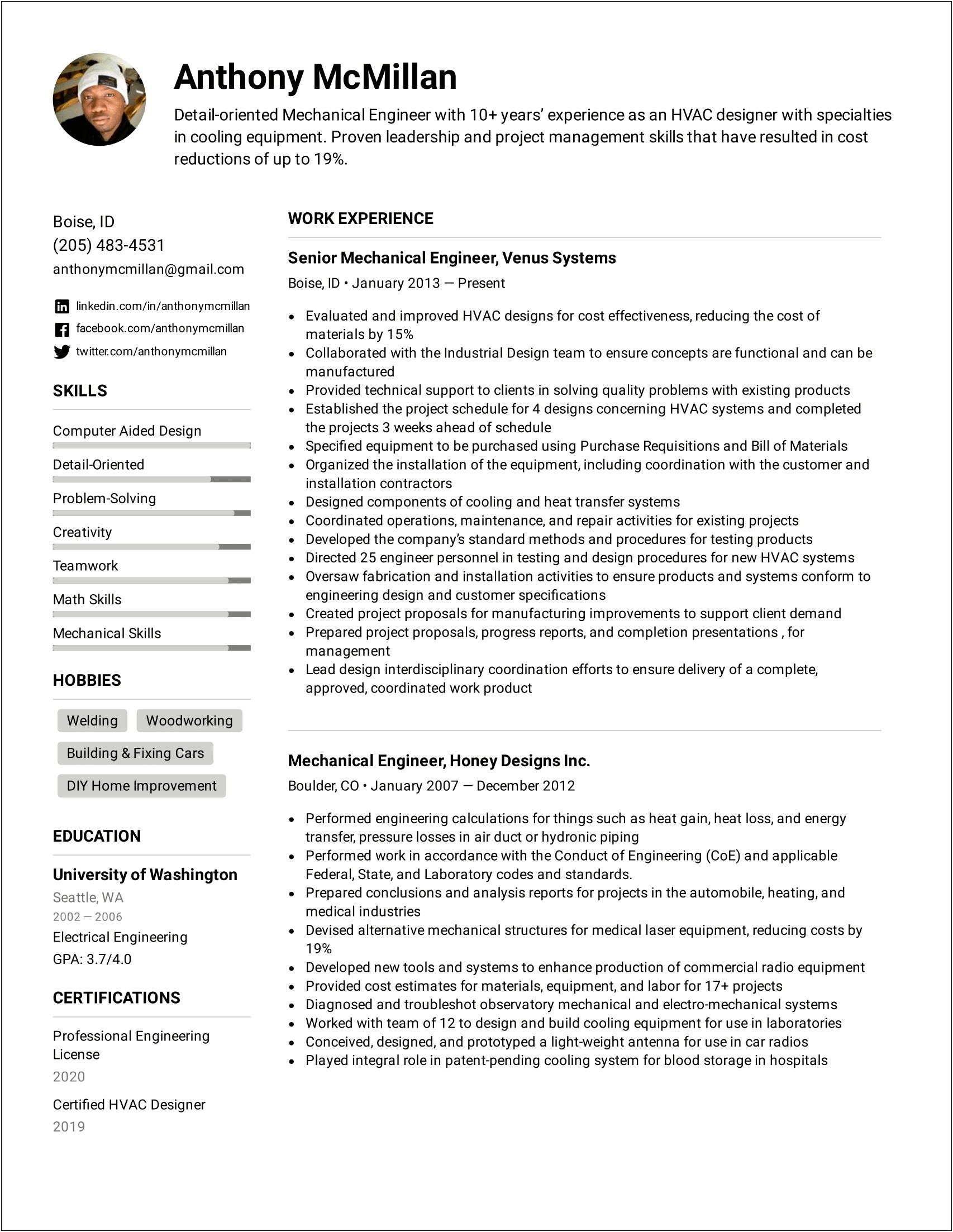 Resume Examples With Patent Pending