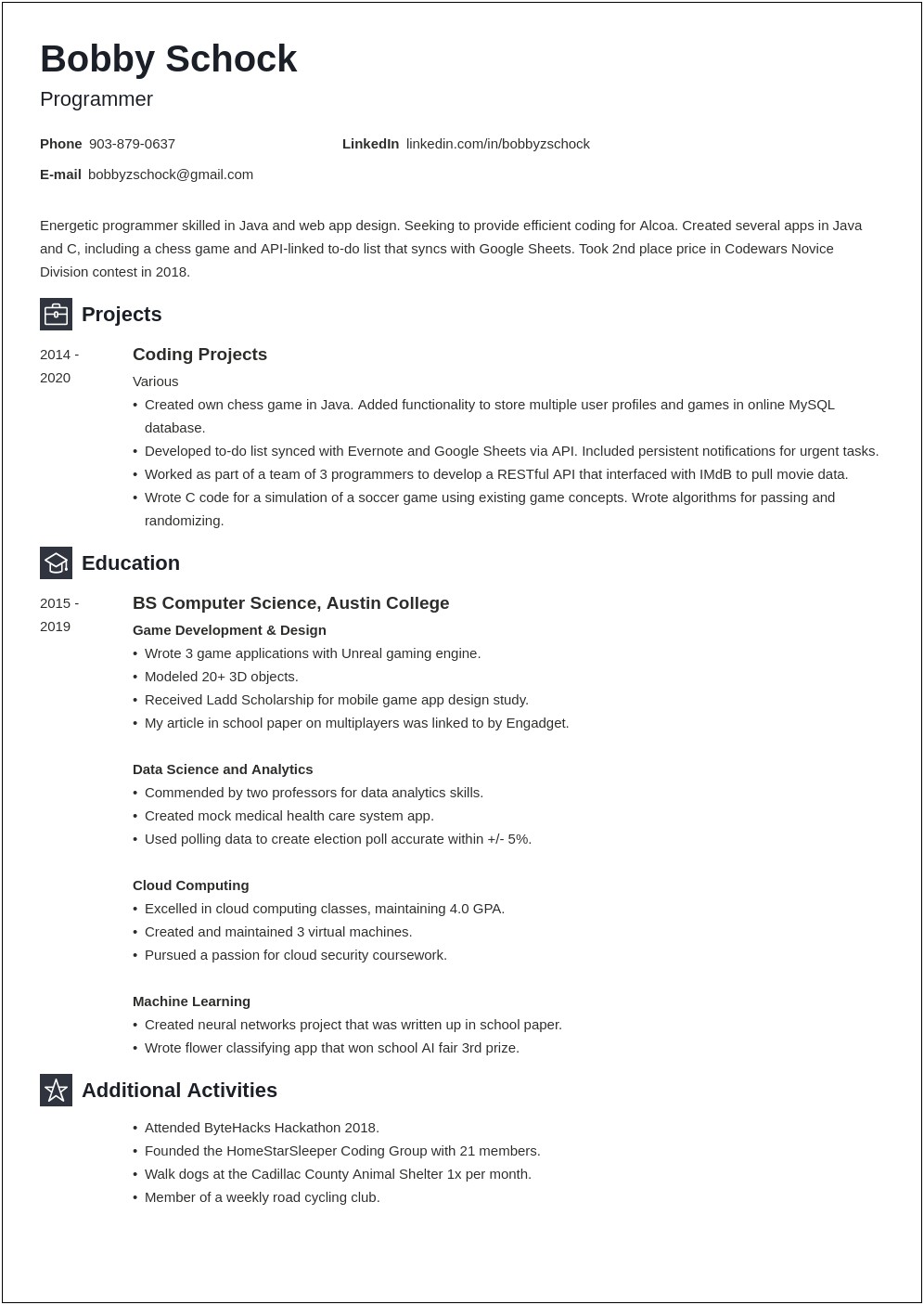 Resume Exapmles With Limited Work Experience