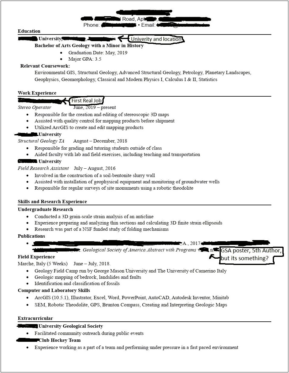 Resume First Job After College