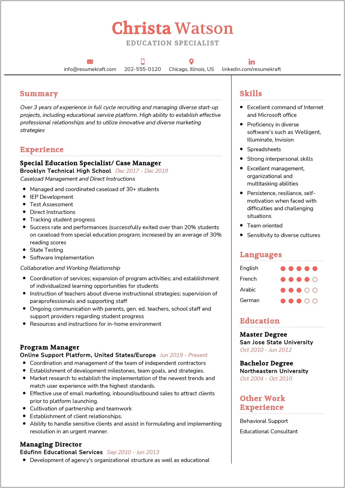 Resume Focused On Education Samples