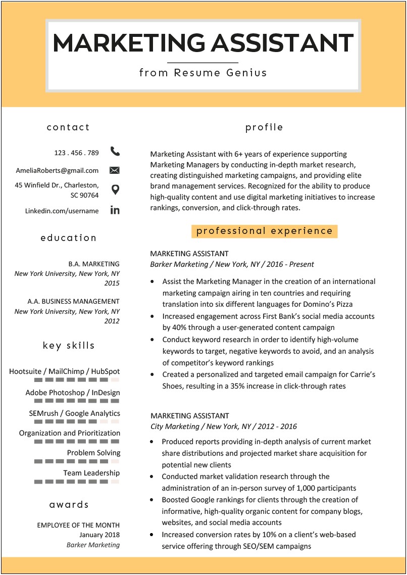 Resume For A Pizza Job