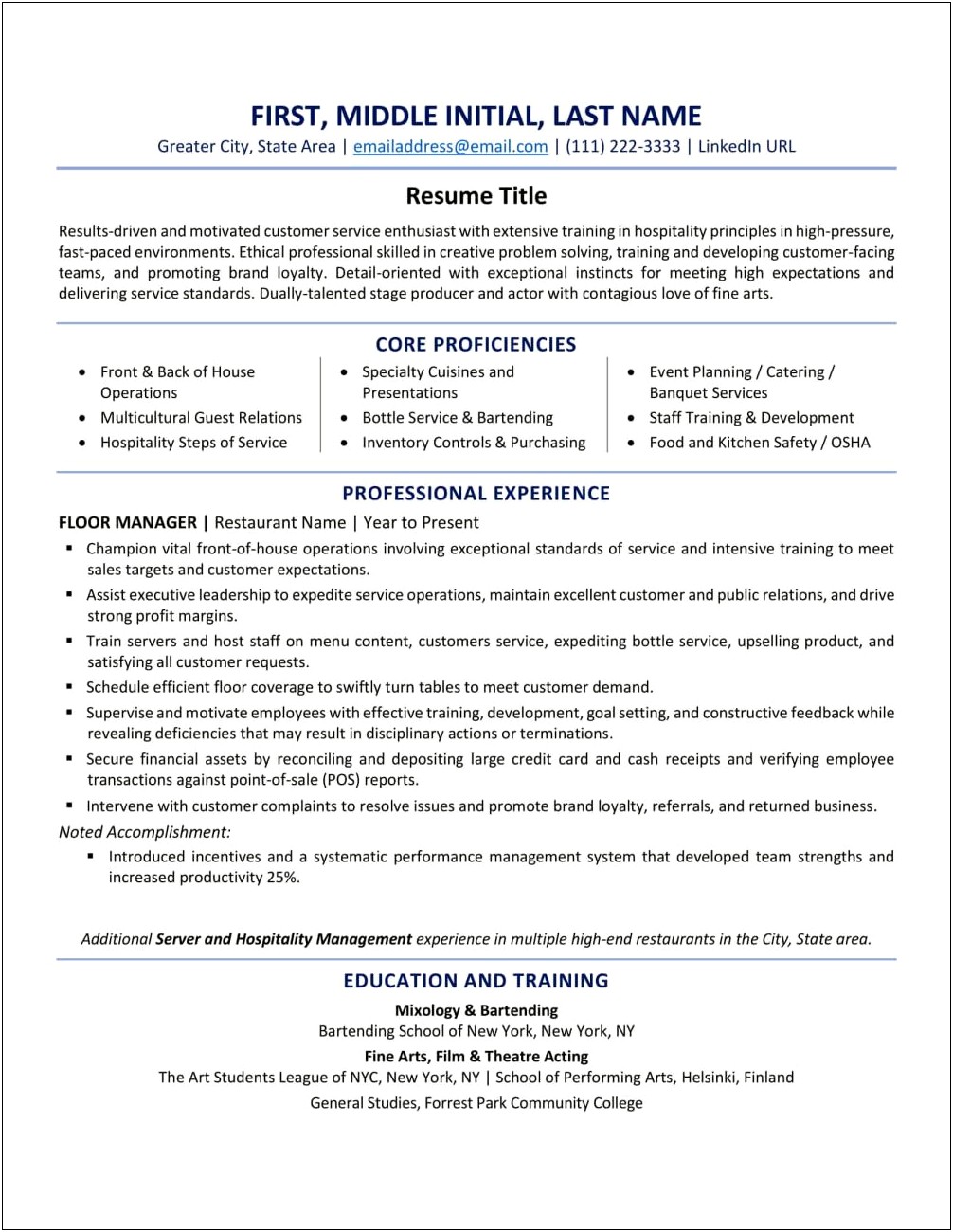 Resume For A Retirement Job After