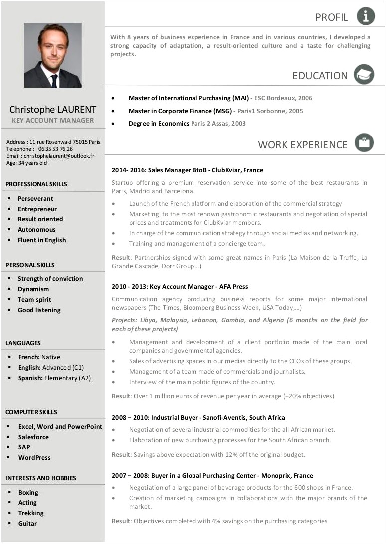 Resume For Account Manager Skills