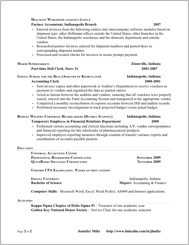 Resume For Accountant Skills Based