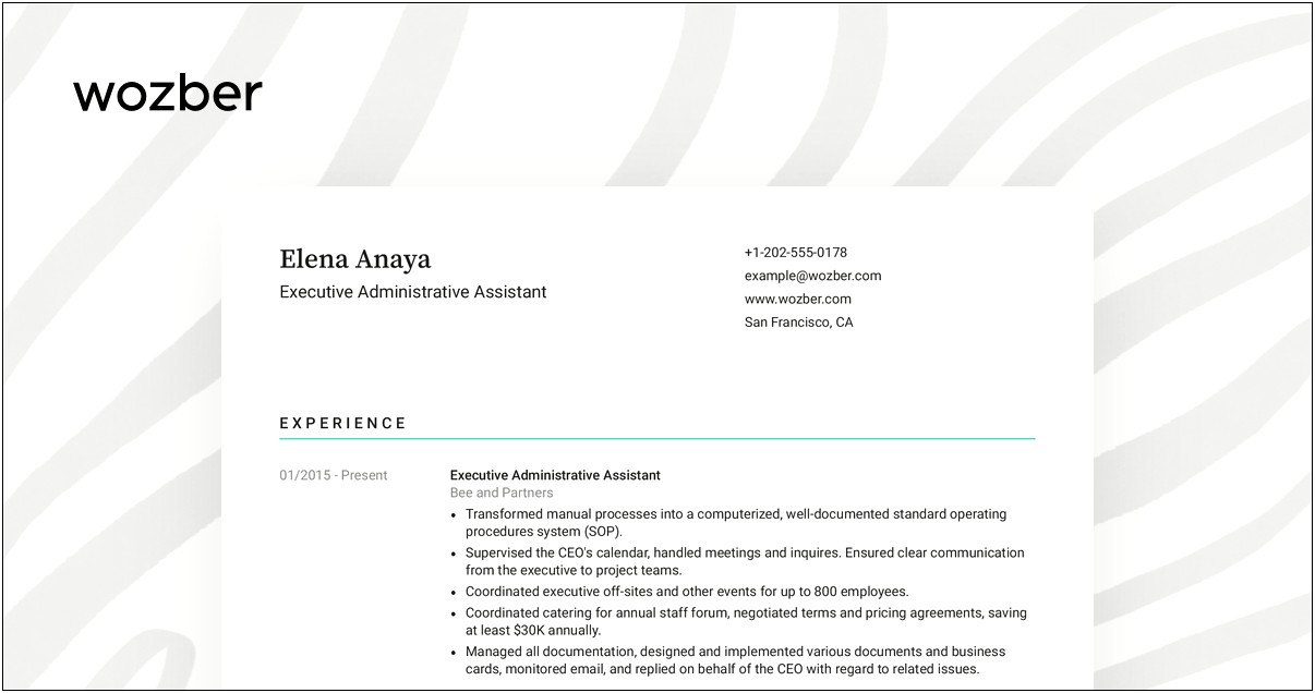 Resume For Administrative Assistant Examples