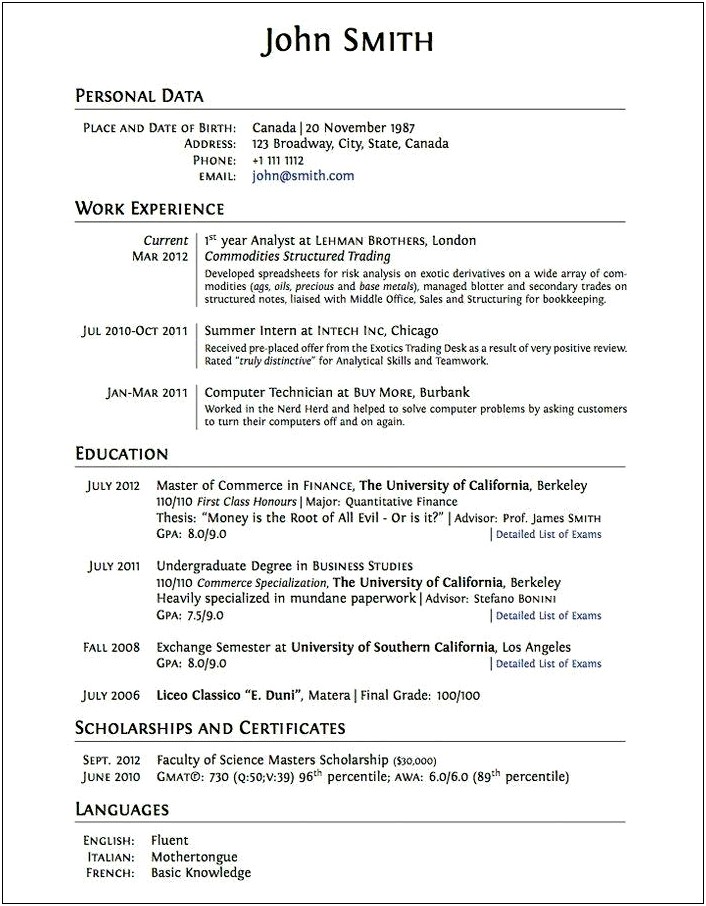 Resume For Adults Without Any Work Experience