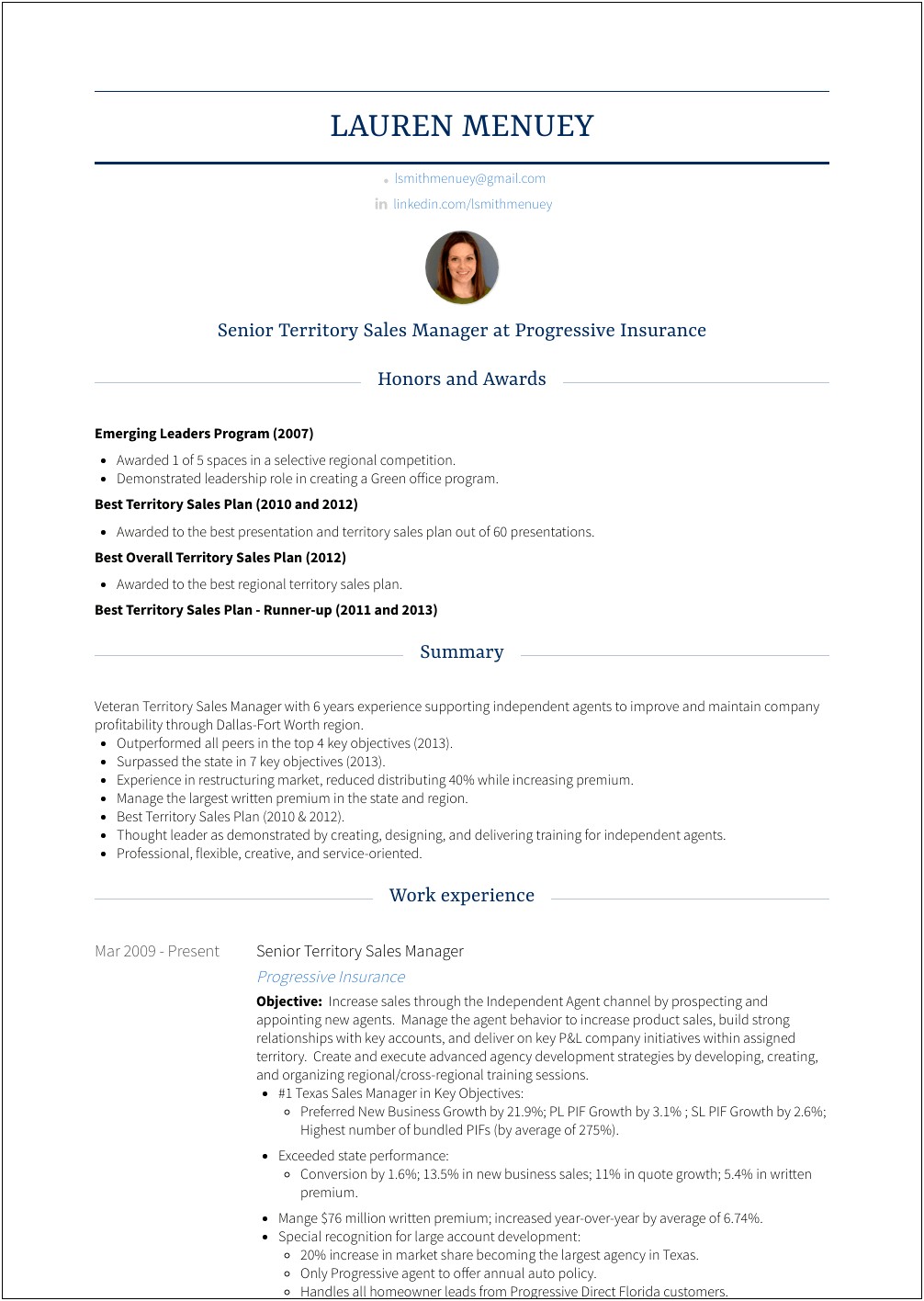 Resume For Best Manager Competition