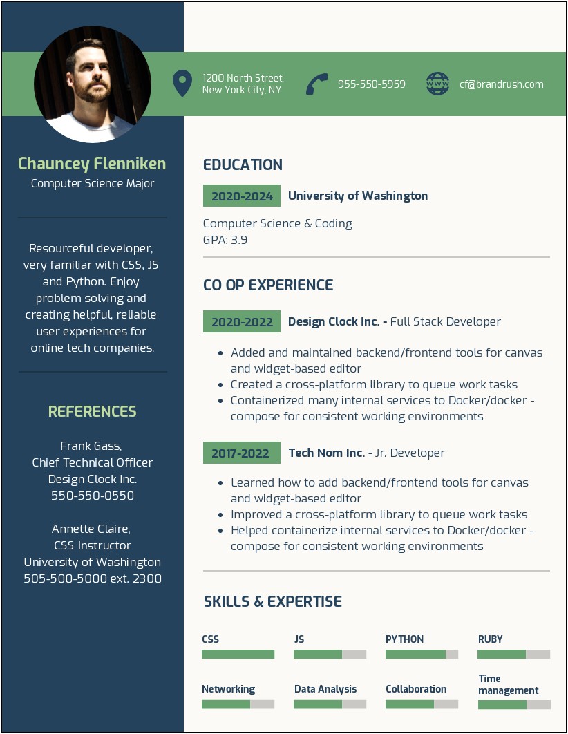 Resume For College Student Template Free