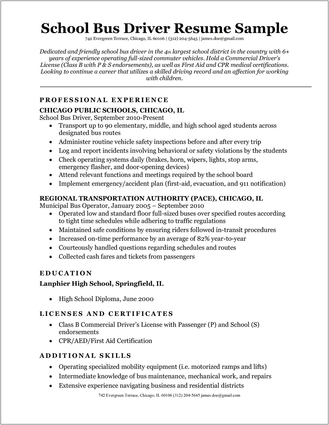 Resume For Driver Job Word Format