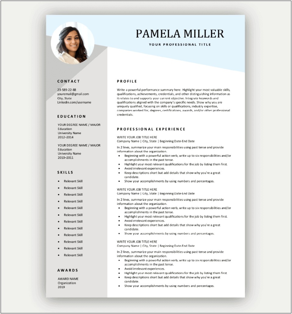 Resume For First Job Application