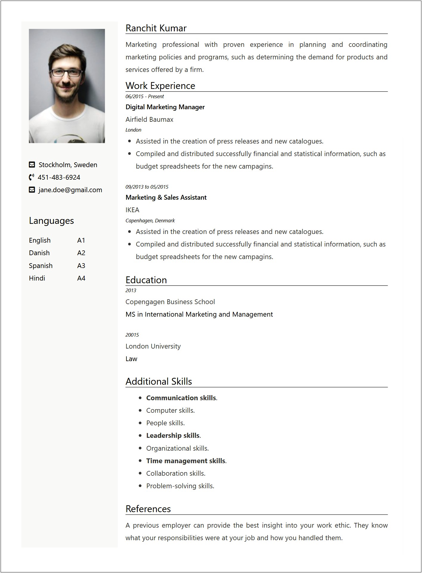 Resume For First Job Free Resume