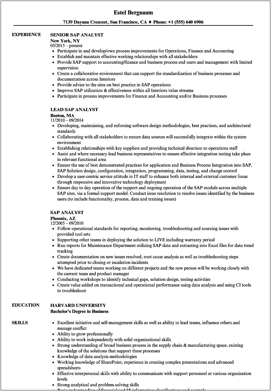 Resume For H1b Application Samples For Computer Science