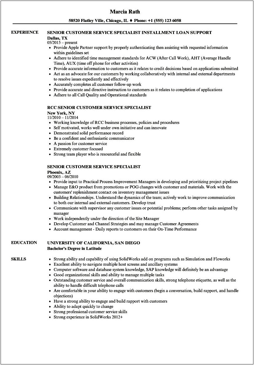 Resume For H1b Application Samples