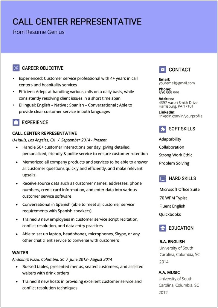 Resume For Helpdesk With No Experience