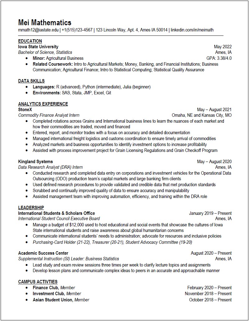 Resume For High School Students Stuco State