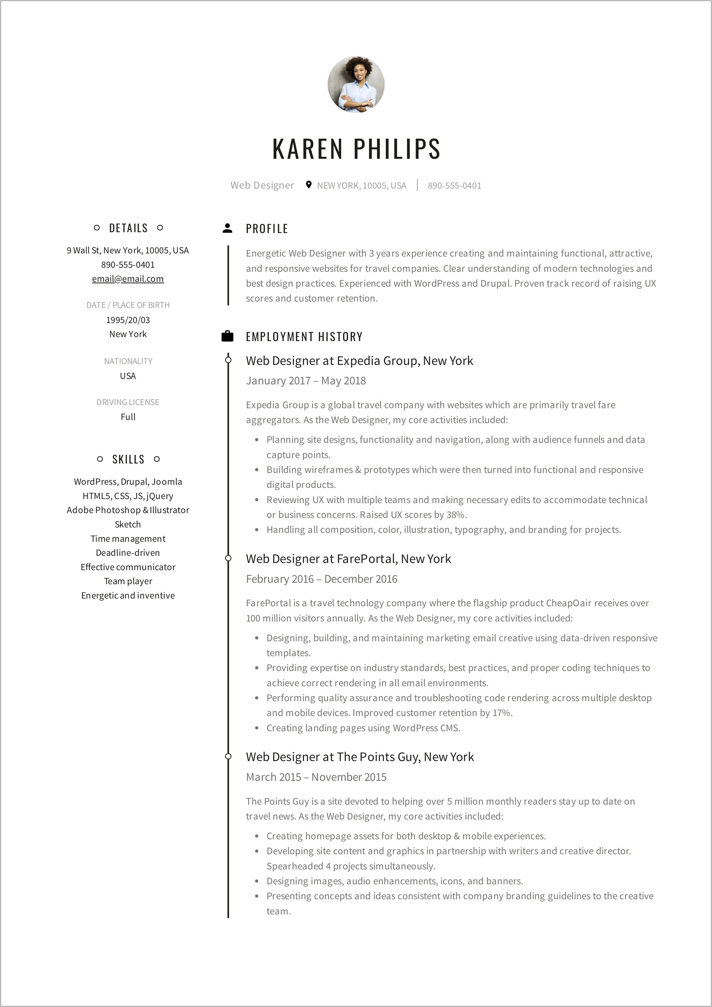 Resume For Jobs In Usa