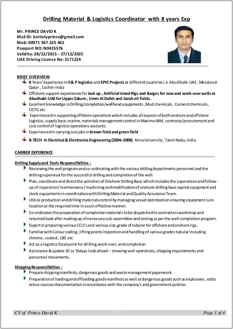 Resume For Mail Carrier With No Experience