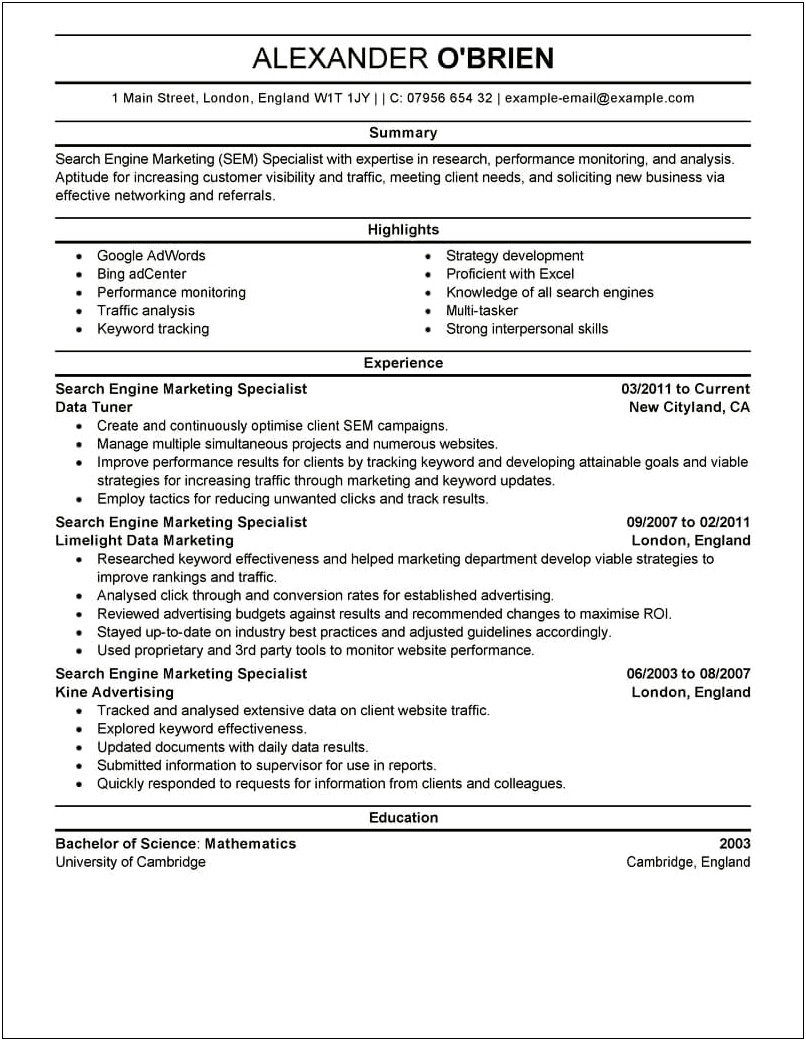 Resume For Multiple Jobs With Same Company