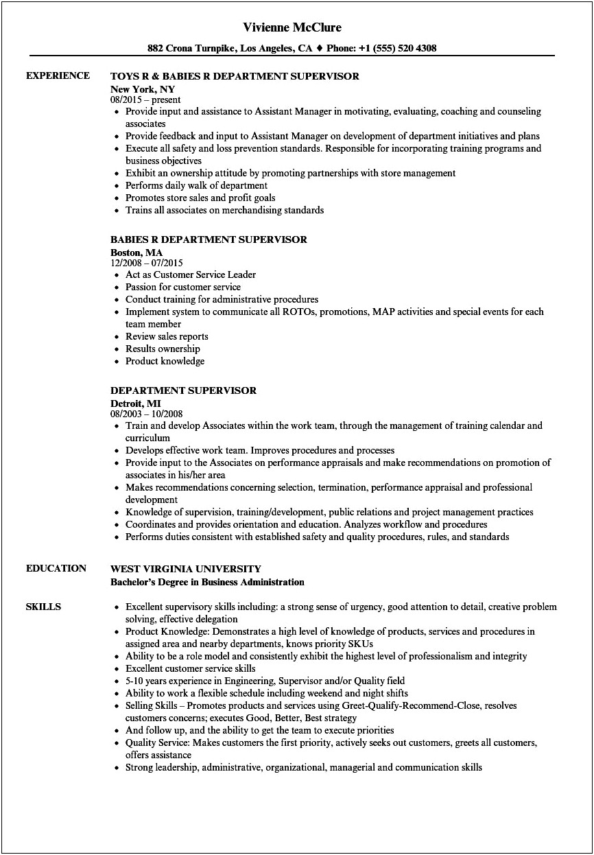 Resume For Paint Shop Manager