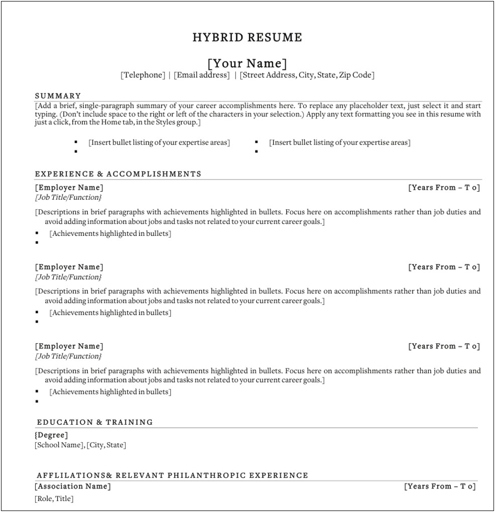 Resume For Parent Returning To Work