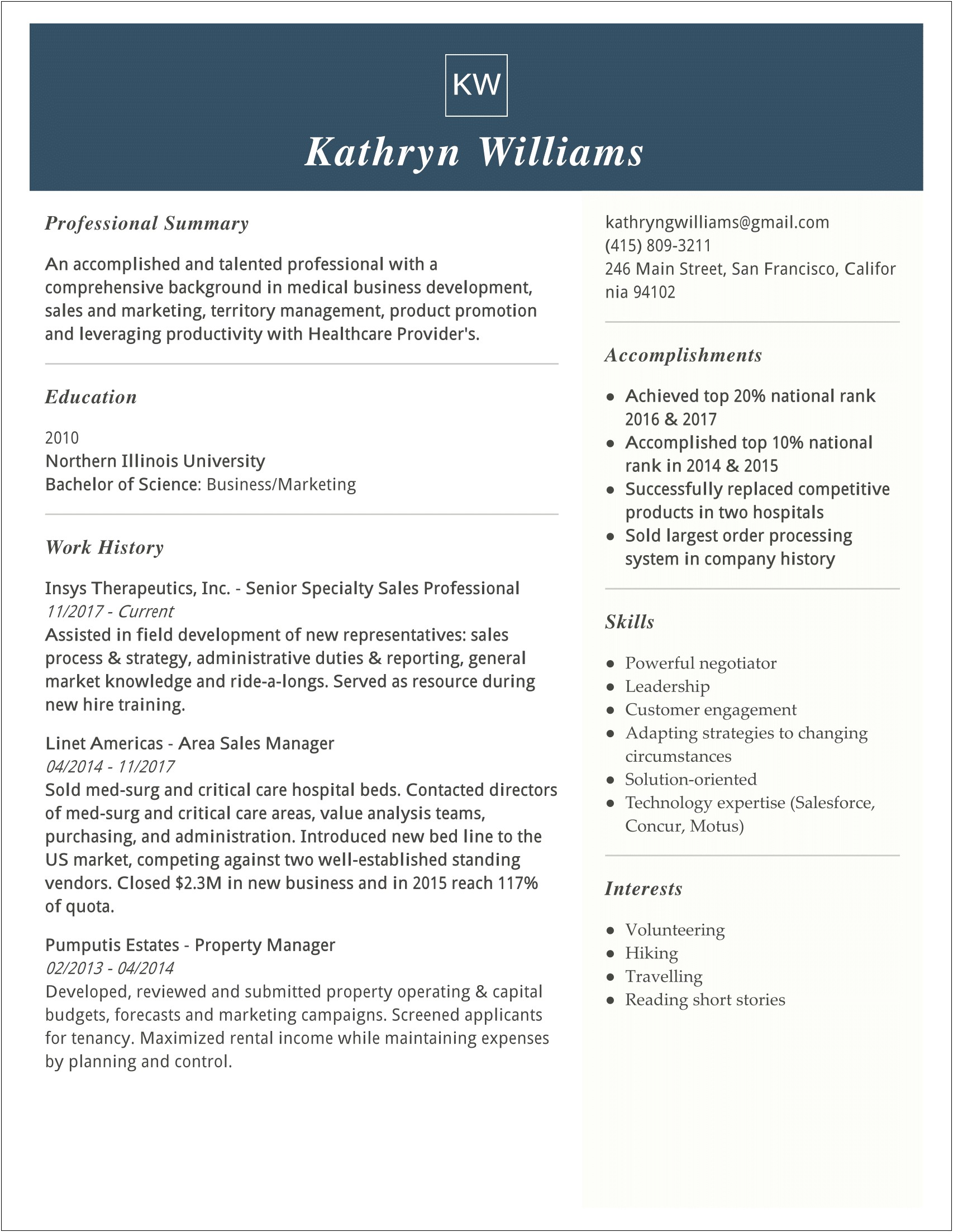 Resume For Pharmaceutical Sales No Experience