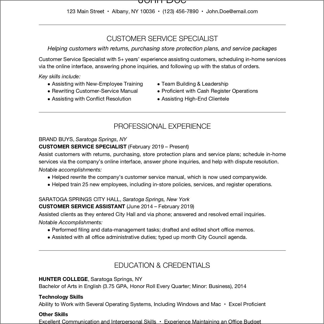 Resume For Public Service Jobs