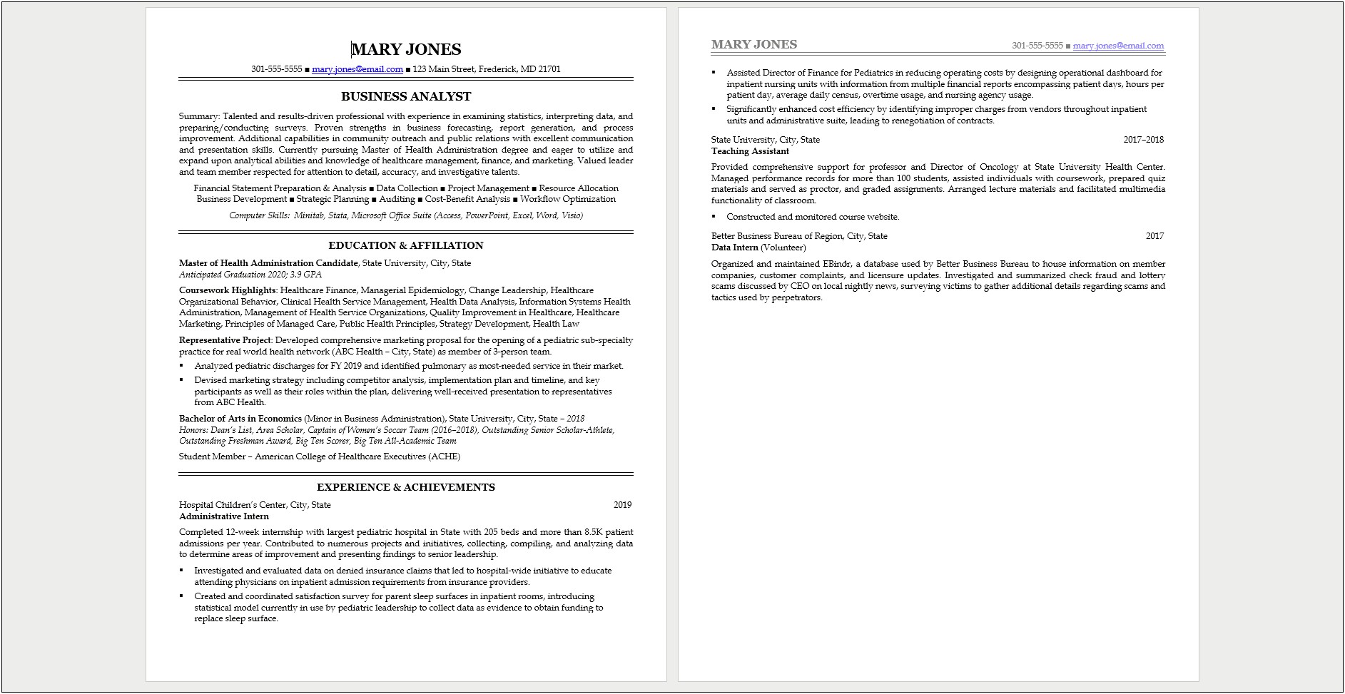Resume For Recent Graduate With No Experience