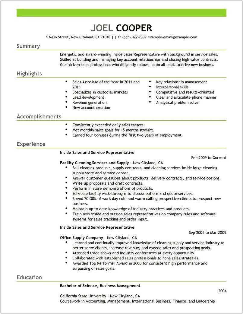 Resume For Sales Lady No Experience