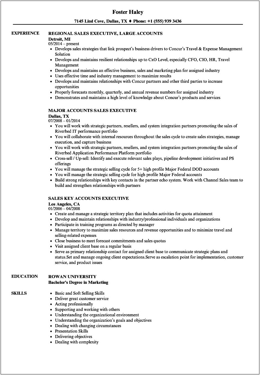 Resume For Sales Manager Whole Sale