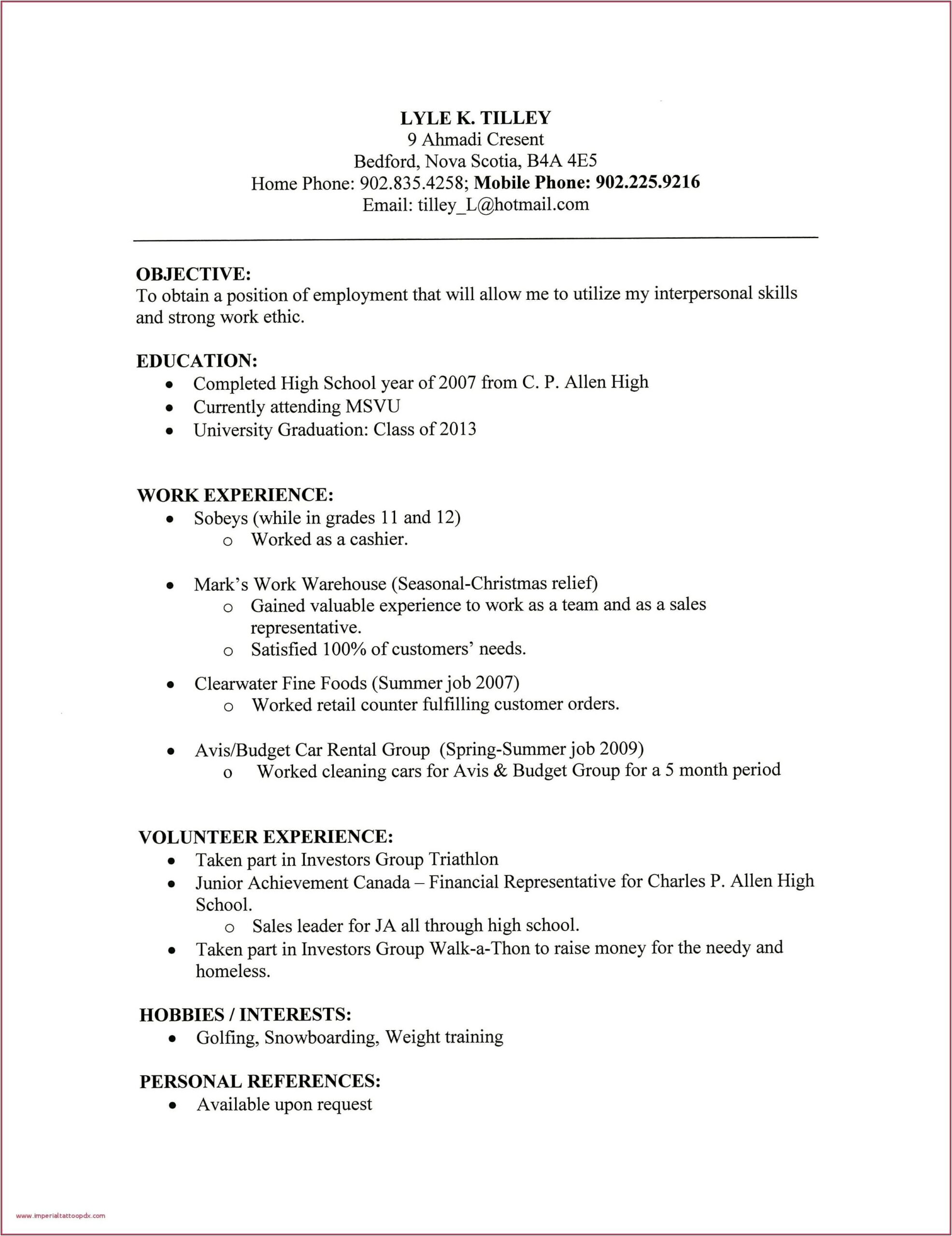 Resume For Sales Rep Job With No Experience