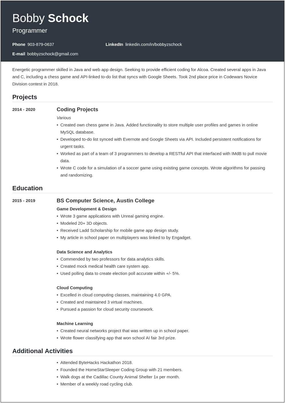 Resume For Student With No Work History