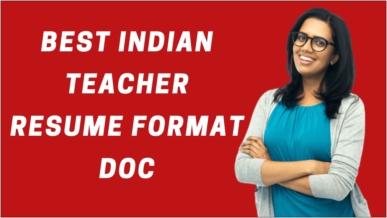 Resume For Teaching Job In School In India