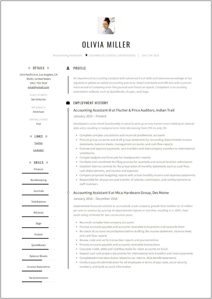 Resume Format For 5 Years Experience In Accounting