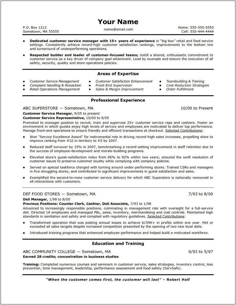 Resume Format For 5 Years Experience In Operations
