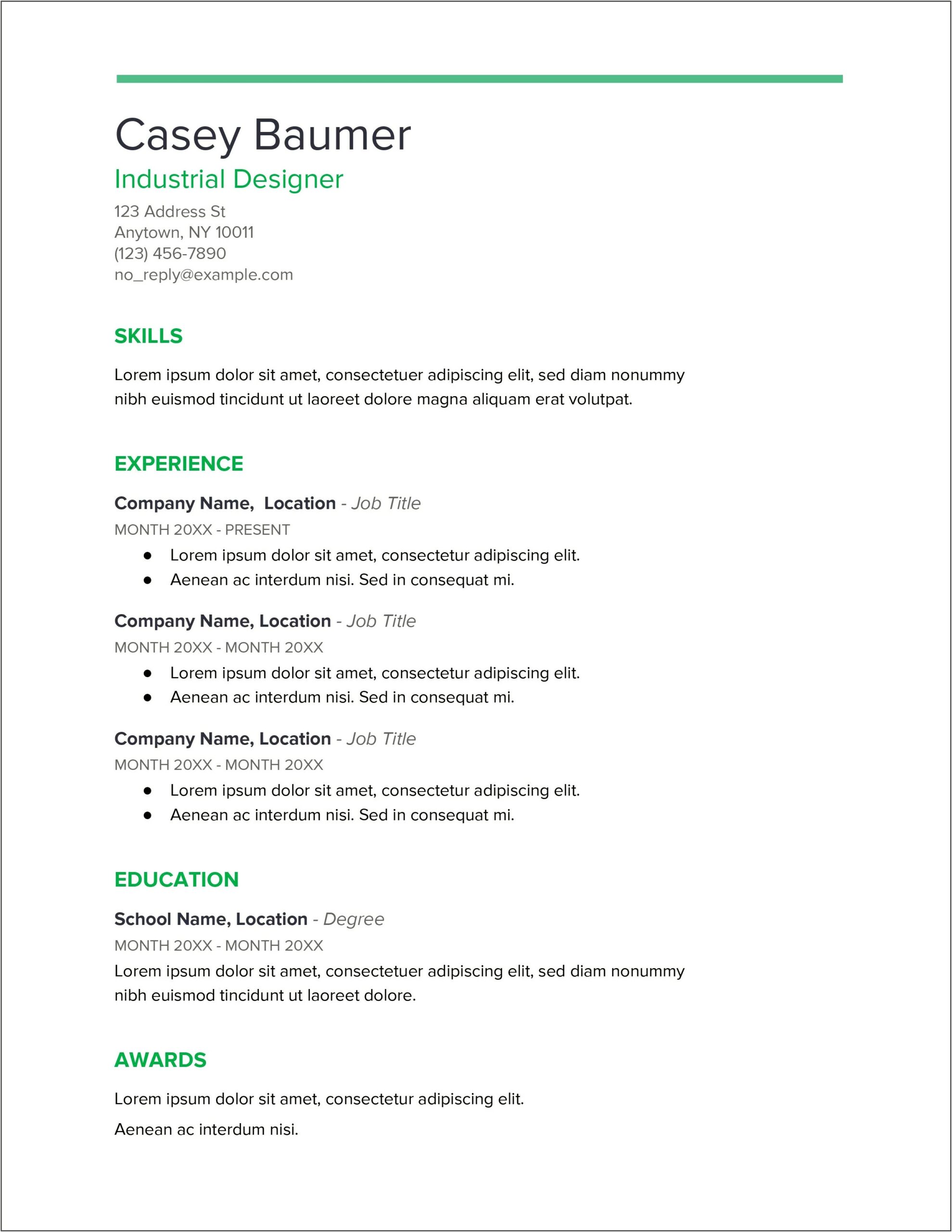 Resume Format For 6 Months Experience