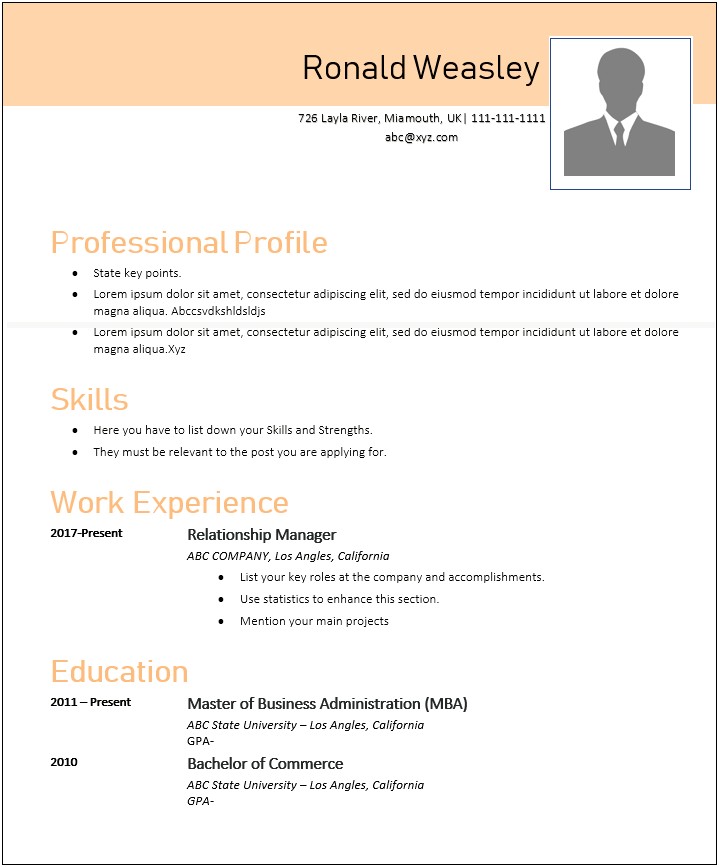 Resume Format For Bank Job Fresher Pdf